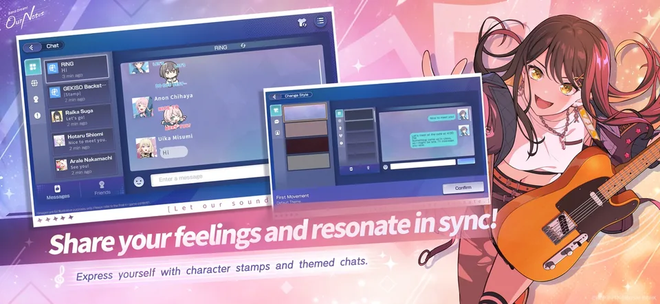 Multiplayer chat and stamp screen