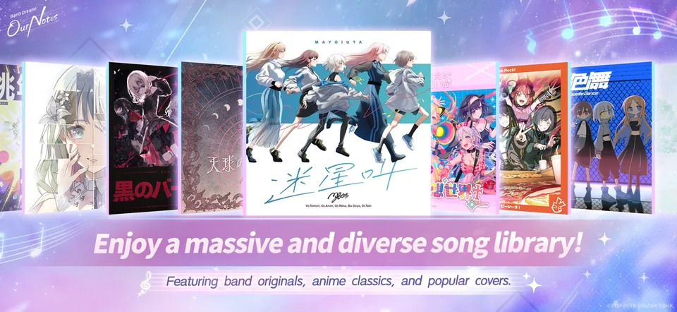 Song library jackets in BanG Dream! Our Notes